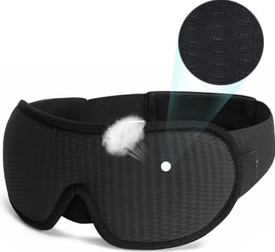 Ademend Slaapmasker - 3 D Ergonomisch - Oog Masker - Zijden Slaapmasker - Traagschuim - Zwart - LOUZIR