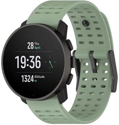 Siliconen bandje - geschikt voor Suunto 9 Peak (Pro) / Vertical / Race(2) / Run - gespsluiting met gaatjes - groen