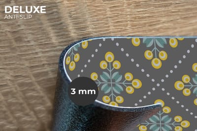 Placemats - 6 stuks - 45x30 cm - Placemat kunststof - Design - Ruit - Bloemen - Grijs - Borden onderleggers - Decoratie voor op tafel - Keuken tafeldecoratie accessoires - Vinyl onderlegger - Tafelversiering