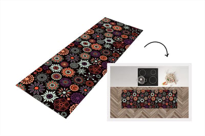 Keukenloper - Loper keuken - Retro - Bloemen - Regenboog - Boho - Patronen - 150x50 cm - Keukenloper vinyl