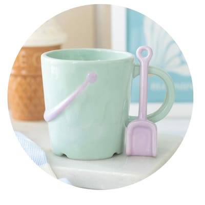 Something Different - Pastel Bucket Mug with Spade Spoon Mok/beker - Multicolours