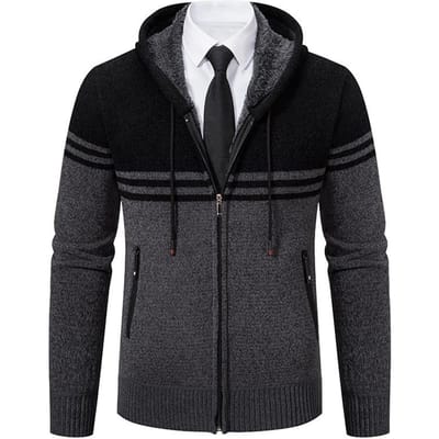 Vest Jas Heren Nieuwe Herfst en Winter Koreaanse Stijl Velvet Warm Gebreid Vest Heren Casual Trui Jas met Capuchon 3XL