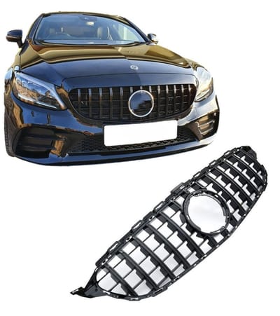 GT Grill Comparibel Met Mercedes C-Klasse W205 2018-2021 Zwart