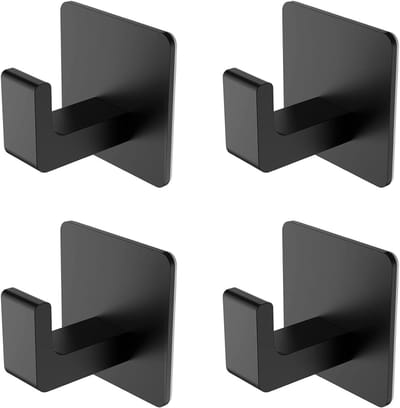 Set van 4 handdoekrails zonder boren, zelfklevende haken, sterke bevestiging, badkameraccessoires, wandhaken, gebruiksvriendelijk en veelzijdig