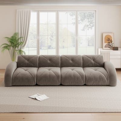 MODFU Modulaire Bank - Frameloos - Flexibele Opstelling - Woonkamer - Chenille - Bruin