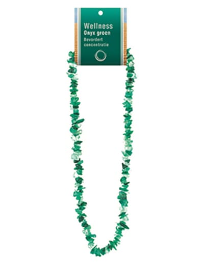 Onyx groen splitketting + kaart