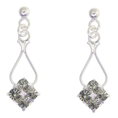 Behave – Oorbellen – 925 Sterling Zilveren Oorbellen met Grijze Kristal steentjes