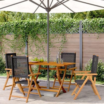Verstelbare Tuinstoel - Lounge Stoel Buiten - Ontspannen in de tuin - Massief Hout Polyrotan