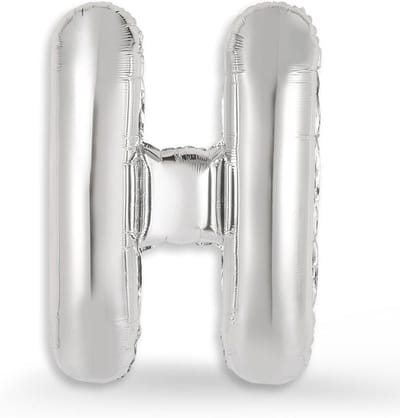 Fol balloon letters H zilver - XXL 100 cm - Helium of luchtvulling - Perfect voor verjaardagsdecoratie - ShopVlot