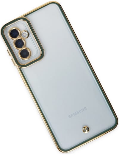 Back Cover Geschikt voor: Samsung Galaxy A55 - Hoesje Transparant en Groen Achterkantje
