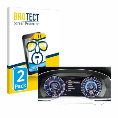 BROTECT - Screenprotector voor Volkswagen Tiguan 2017 Active Info Cockpit 12.3" - Folie Beschermfolie transparant 2 Stuks