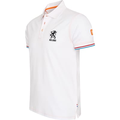 Cappuccino Italia - Heren Polo SS Dutch Lion Polo EK2024 - Wit - Maat XXL