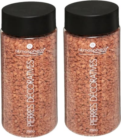 Atmosphera decoratie/hobby steentjes - 2x - koraal rood - 750 gram - Aquarium en vazen vulling - steen korrels