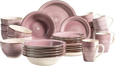 MMP® Serviesset 30 Delig - 6 Persoons - Compleet Servies - Lichtroze - 59cm x 34cm x 32cm