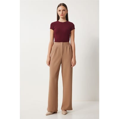 Hoge Taille Plissé Brede Pantalon