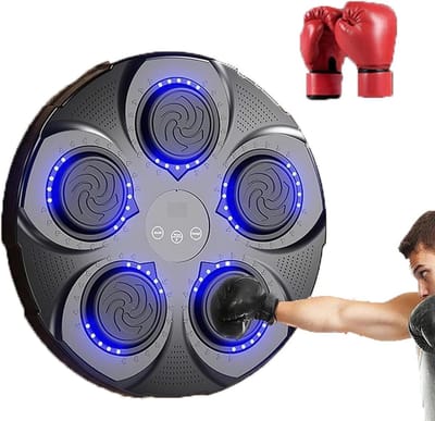 Elektronisch Boksdoel - Boksmachine Fitnessdoel - Thuis Trainen - RGB Lichteffecten - 40 cm - Zwart