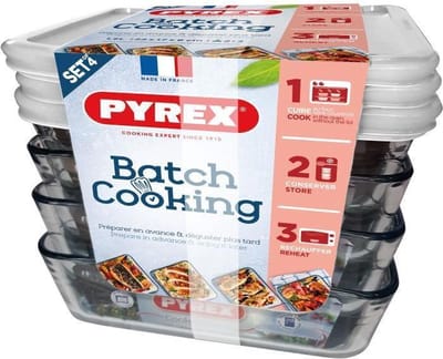 Set Lunchboxen Pyrex Cook & Freeze Kristal Transparant (4 x 1,5 L)