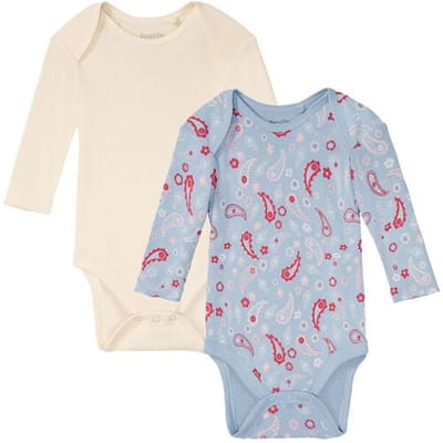 LUPILU Baby meisjes rompertjes (Wit/blauw, 50/56)