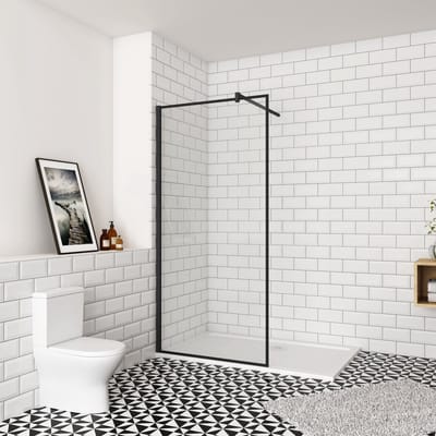 140x200cm inloopdouche-douchecabine,8 mm mat zwart kader en raste gehard glas,eenvoudig te reinigen,antikalk,stabilisatiestang 140cm (snijdbaar),mat zwart aluminium profiel.