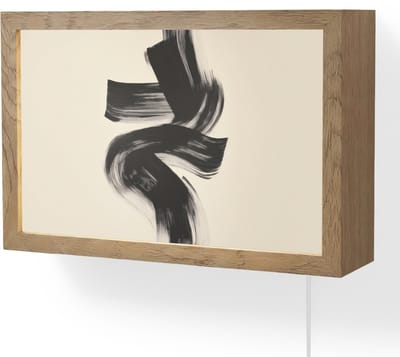 Wandlamp 30x20 cm - Oplaadbaar - Strepen - Zwart - Abstract - Wandlampen binnen woonkamer - Slaapkamer lamp met kabel - Decoratieve nachtlamp - Vloerlamp snoer