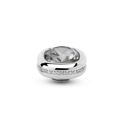 Melano Vivid Squared Bright Side Steentje Crystal Dark Grey Zilver