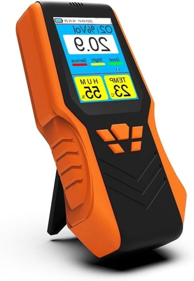 Zuurstofmeter - Gasdetector - Luchtkwaliteit Meten - Meet O2 Temperatuur Vochtigheid - 161 x 77 x 33 cm - Zwart