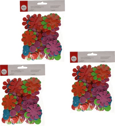 Rayher Knutselen/Hobby Crepla bloemen - zelfklevend - foam - 120x stuks - Plak bloemen