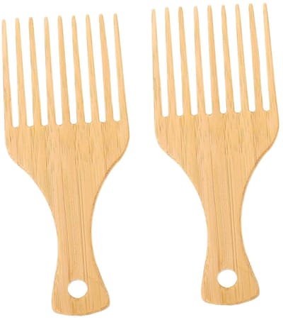 longziming -2 Stuks Bamboe Haarkammen – Brede Tanden Kammen voor Mannen & Vrouwen – Antistatisch, Duurzaam & Milieuvriendelijk – Geschikt voor Krullend, Steil en Nat Haar – Huidvriendelijke Haarstyling Kam Set