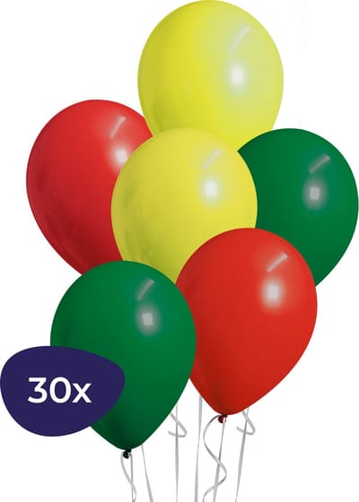 Tropische Ballonnen - Mix - Pastel Geel, Rood & Groen - 30 Stuks - Helium Ballonnen - Latex - Verjaardag Versiering