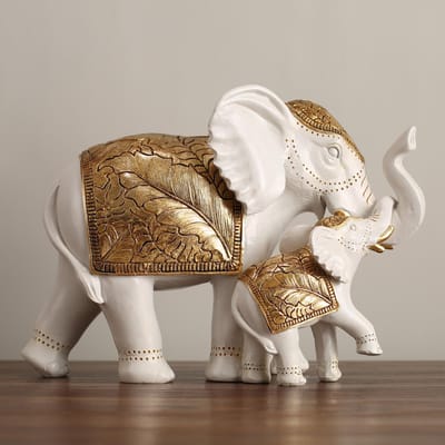 Europese Stijl Goudfolie Olifant Ornamenten Woonkamer TV-meubel Wijnkast Entree Decoratie Hars Ambachtelijke Decoraties voor Huis
