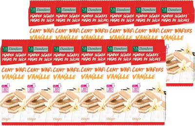 Damhert | Minder Suikers | Centwafers Vanille | 12 stuks | 12 x 150 g