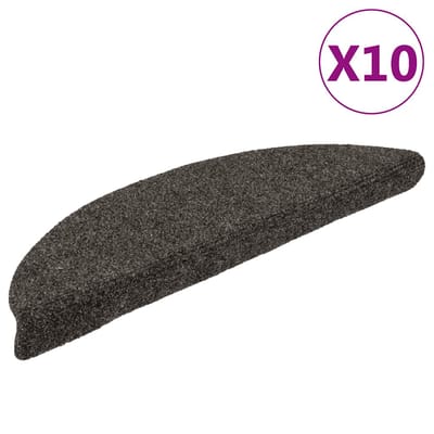 vidaXL - Trapmatten - Zelfklevend - 10 - st - 56x17x3 - cm - Antraciet - Halfrond