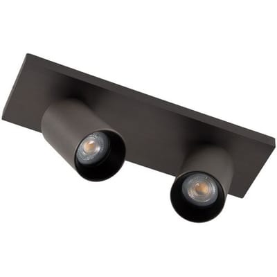 KS Verlichting - plafondlamp - Lynn - 2 spot - GU10 - dimbare lamp - opbouwspot - aluminium - gun metal