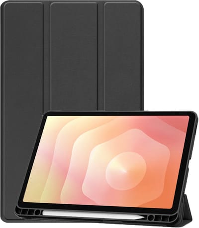 Hoesje - Geschikt voor Samsung Galaxy Tab S11 - Dun & Stevig - Trifold Bookcase - Hard Cover Case - Met Uitsparing Geschikt voor S Pen - Hardcover Book - Tablet Hoes - Zwart