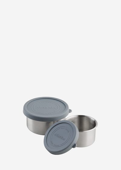 AYA&IDA - SET Snack Containers - lunchbox - pillendoosje - set voedselcontainer - granola container - 100ml + 200ml - Dark Grey
