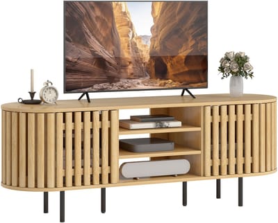 HOMCOM TV-meubel - Spaanplaat - 140x40x52cm - Natuurlijk hout