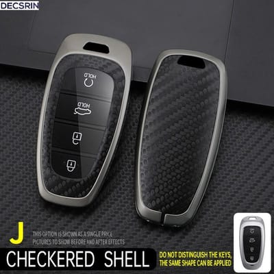 Coque de protection Porte-clés de voiture en alliage de zinc + cuir pour Hyundai Sonata Sel Ev 6 Ev 8 Ioniq 5 Nexo Dn8 Fe Tucson Sonata Staria Nx4 Ioniq black