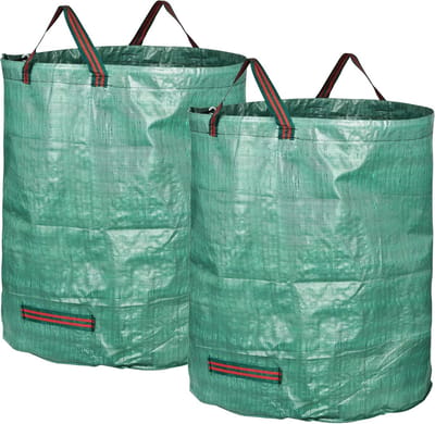 Famanu – 2x tuinzakken 272L - stevig polypropyleenweefsel (PP) 150g/m² - voor tuinafval - robuust - duurzaam en waterbestendig - geschikt voor bladeren - gras en tuinwerk