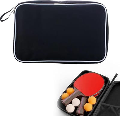 Allecto Plus - Tafeltennishoes voor 2 batjes en 3 ballen - Opberghoes voor tafeltennisrackets en ballen - 29 x 19 x 6 cm - Beschermhoes voor tafeltennisuitrusting