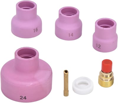 Consumables Kit voor TIG Lassen, 2C332GS Model Keramische Mondstuk en Blunt Gas Lens met Connector voor Efficiënt Lassen