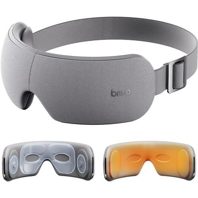 Breo EM005 oog- en hoofdmassageapparaat met warmte, ideaal voor migraine, hoofdpijn en droge ogen, oplaadbare, draagbare oogmassage voor ontspanning