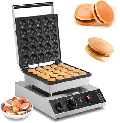 Pannenkoekbakplaat - Wafelmaker - Snacks Bakken - 25 Stuks Tegelijk - 30x36x24.5 cm - Zilver