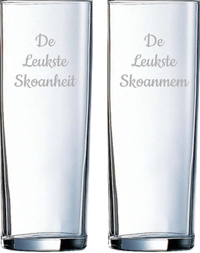 Gegraveerde longdrinkglas 31cl De Leukste Skoanheit-De Leukste Skoanmem