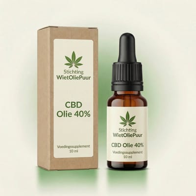 WietOliePuur CBD Olie 40% - 10ml (4000mg CBD) - Full Spectrum Hennepextract op MCT-olie - ca. 200 druppels