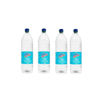 Kristal schoonmaakazijn Eucalyptus - Verwijdert kalk en groene aanslag - schoonmaakmiddel  - 4 x 1 liter