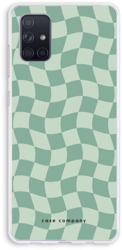 Case Company® - Hoesje geschikt voor Samsung Galaxy A71 hoesje - Grid Groen - Soft Cover Telefoonhoesje - Bescherming aan alle Kanten en Schermrand