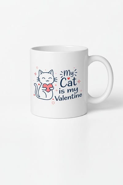 Valentijn Mok 'My Cat is my Valentine' - Leuk Cadeau voor Kattenliefhebbers