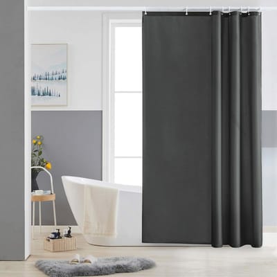 Klein Donker Grijs Douchegordijn 120x180 cm – Waterdicht, Anti Schimmel, Wasbaar, Inclusief Haken