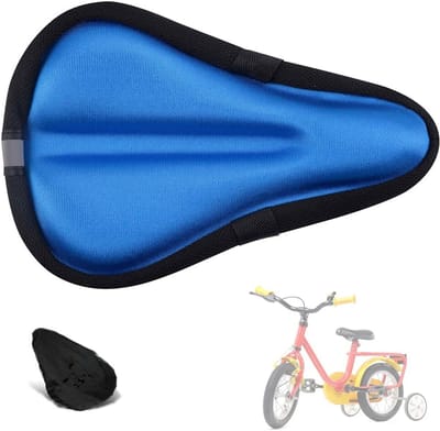 Comfortabele Kinderen Fiets Zadelkussen - 22 x 18 cm, Ademend en Extra Zacht Geheugenfoam, Water- en Stofbestendige Deksel