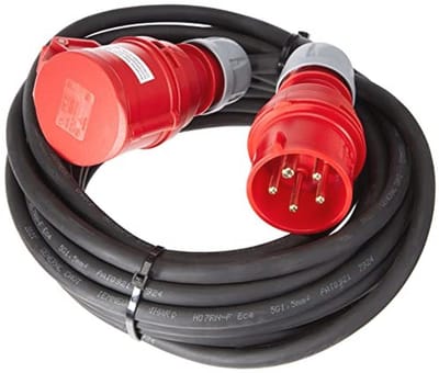 CEE Verlengkabel 16A - 10 meter 5-polig H07RN-F 1,5 mm²
